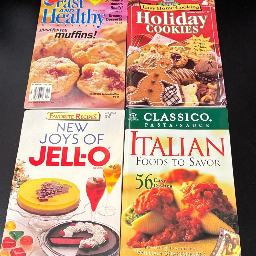 Vintage set of four Cookbook magazines full of recipes